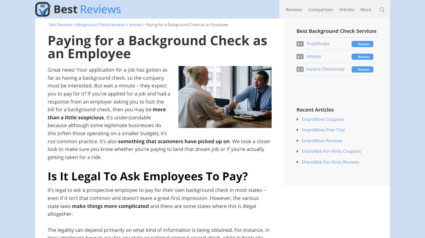 Paying for a Background Check as an Employee